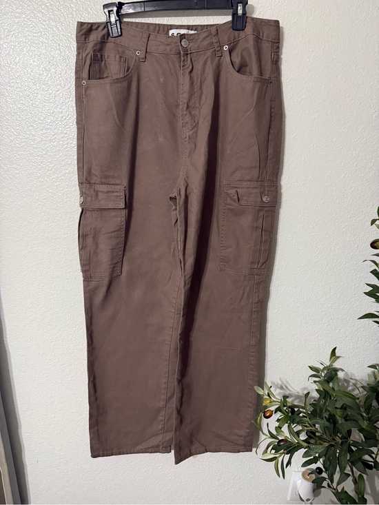 Song Denim - S.O.N.G. Brown Cargo Pants 100% Cotton Size 15/32 Y2K